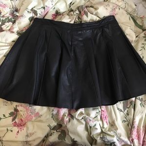 ASOS Curve leather pleated skater skirt